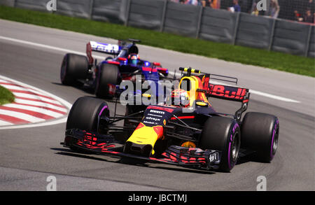 Montréal, Canada. 10 Juin, 2017. Pilote de Formule 1 Max Verstappen qualifing lors d'un tour à la Grand Prix de Montréal. Crédit : Mario Beauregard/Alamy Live News Banque D'Images