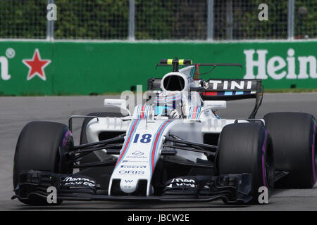 Montréal, Canada. 10 Juin, 2017. Pilote de Formule 1 lors d'une promenade Lance qualifing à tour le Grand Prix de Montréal. Crédit : Mario Beauregard/Alamy Live News Banque D'Images