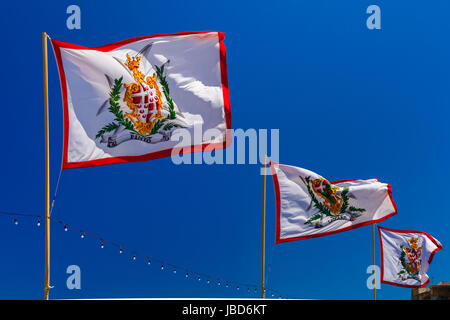 Drapeaux de grands maîtres de l'Ordre de Malte Banque D'Images