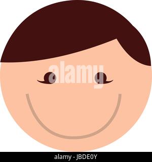 Cute cartoon visage homme rond Illustration de Vecteur