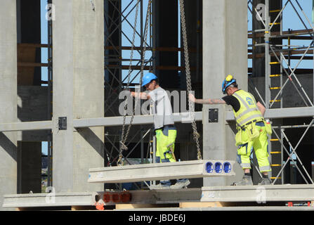 Sonderborg, Danemark - 2 juin, 2017 : Travaux de construction en cours sur l'hôtel Alsik, conçu par Frank Gehry, Banque D'Images