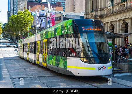 Nouvelle Classe E Tramways de Melbourne, Australie Banque D'Images