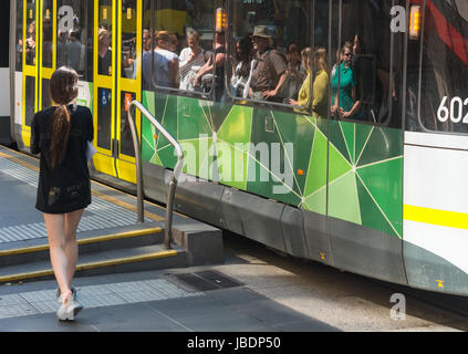 Nouvelle Classe E Tramways de Melbourne, Australie Banque D'Images