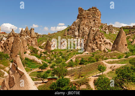 Troglodyte d'Uchisar à Parc national de Göreme, Cappadoce, Turquie Banque D'Images