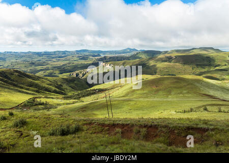 Paysage verdoyant de Drakensberge en Afrique du Sud Banque D'Images