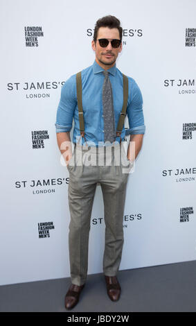 David Gandy participe au spectacle de la passerelle St James qui s'est tenu au Jermyn Street Catwalk Space à Londres. Banque D'Images