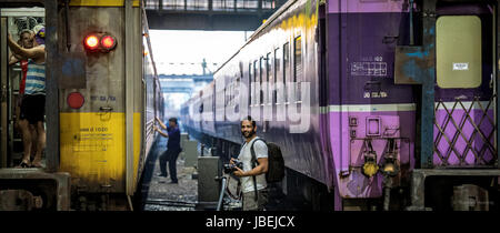 Vieux mainstation à Bangkok Hua Lamphong Banque D'Images