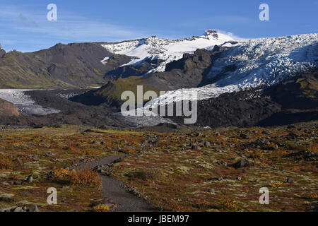 Falljokull Virkisjokull la belle et glaciers dans le Parc National de Vatnajökull, au Sud Est de l'Islande Banque D'Images