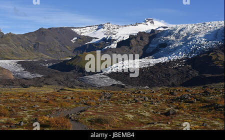 Falljokull Virkisjokull la belle et glaciers dans le Parc National de Vatnajökull, au Sud Est de l'Islande Banque D'Images