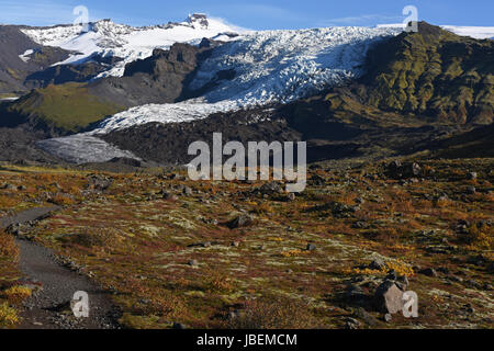 Falljokull Virkisjokull la belle et glaciers dans le Parc National de Vatnajökull, au Sud Est de l'Islande Banque D'Images