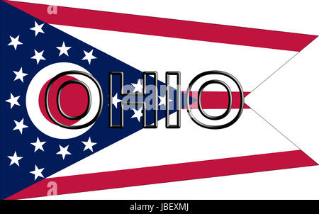 Illustration du drapeau de l'Ohio State en Amérique Banque D'Images