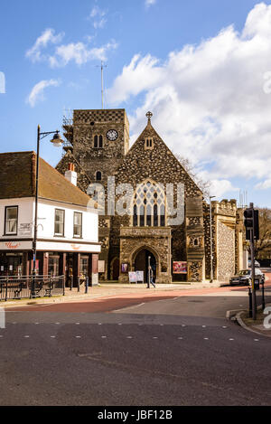 L'église Holy Trinity, High Street, DARTFORD, KENT Banque D'Images