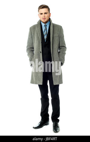 Businessman wearing trendy overcoat Banque D'Images