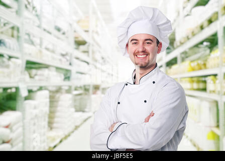 Portrait du chef de l'entrepôt et l'arrière-plan Banque D'Images