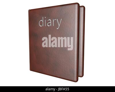 Livre journal isolated over white, 3D render Banque D'Images
