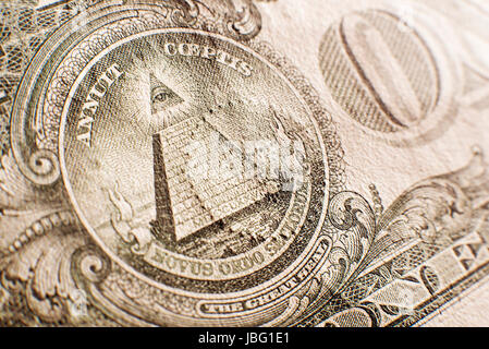 US one dollar bill à l'arrière close up Banque D'Images