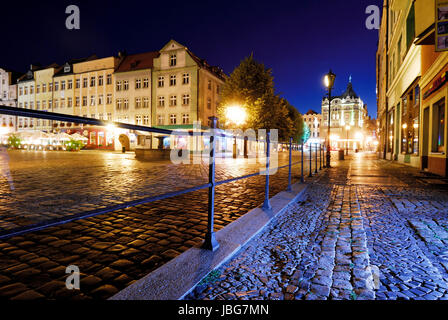 Swidnica, nuit, Silésie, Pologne, swidnica, nuit, de l'architecture, rynek, marché, dolnoslaskie, Silésie, Pologne, Europe Banque D'Images