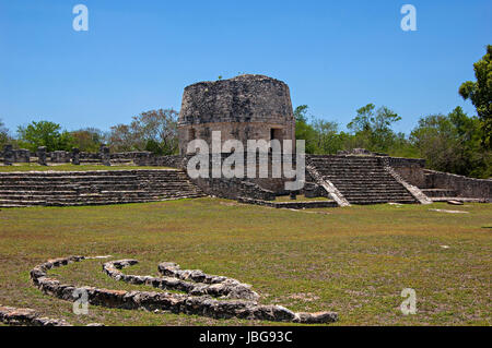 Ruines mayas, Mayapan, Yucatan, Mexique Banque D'Images