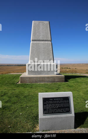 Mémorial de l'Armée américaine sur Last Stand Hill à Little Bighorn Battlefield National Monument, Montana, USA. Elle préserve le site de la 25 et 26 juin 1876 Banque D'Images