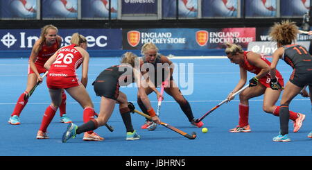 Londres, Royaume-Uni. 11 Juin, 2017. Investec International - Women's Hockey France/Pays-Bas. Lee Valley Hockey and Tennis Centre, London, UK Credit : Grant Burton/Alamy Live News Banque D'Images