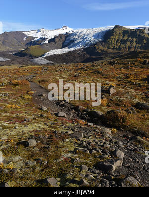 Falljokull Virkisjokull la belle et glaciers dans le Parc National de Vatnajökull, au Sud Est de l'Islande Banque D'Images