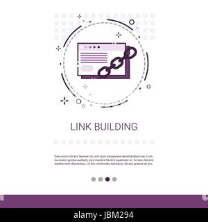 Link Building Seo Keywording Recherchez Banner With Copy Space Illustration de Vecteur