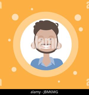 L'icône de profil avatar masculin Cartoon, Portrait, visage personne occasionnels Illustration de Vecteur