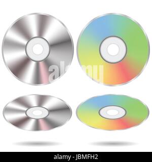 Illustration colorée avec jeu de CD-ROM sur un fond blanc pour votre conception Banque D'Images