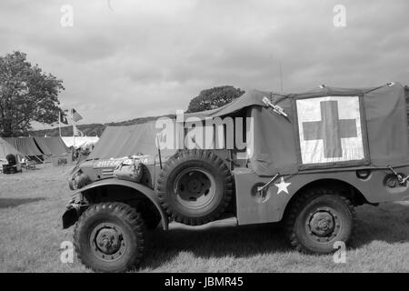 10 juin 2017 - US ambulance militaire à la guerre et paix show à Wraxall dans North Somerset.Engalnd. Banque D'Images