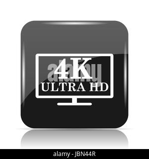 Icône ultra HD 4K. Bouton Internet sur fond blanc. Banque D'Images