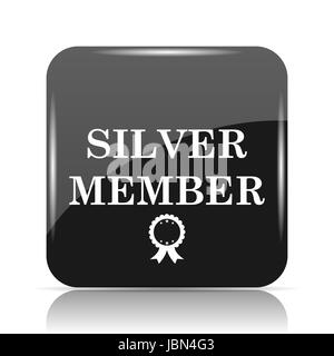 Silver member icône. Bouton Internet sur fond blanc. Banque D'Images