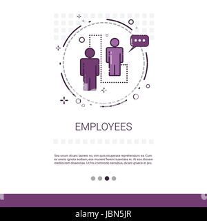 Les travailleurs d'employés de l'Équipe Site web Banner With Copy Space Illustration de Vecteur
