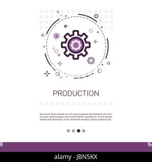 La roue dentée de l'industrie de production d'affaires Web Banner With Copy Space Illustration de Vecteur