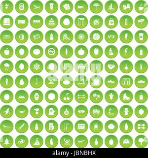 Mariage 100 icons set cercle vert isolé sur fond blanc vector illustration Illustration de Vecteur