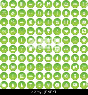 100 femme sport icons set cercle vert isolé sur fond blanc vector illustration Illustration de Vecteur