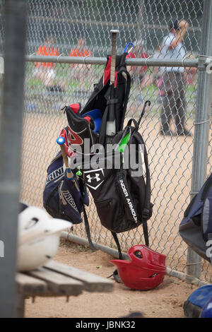 Umpire Andrea Galiano handles the home plate umpiring chores