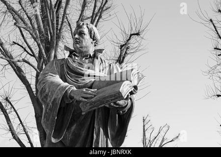 Berlin - la staue de reformator Martin Luther en face de l'église Marienkirche par Paul Martin Otto et Robert Toberenth (1895). Banque D'Images