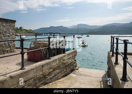 Vue de l'estuaire de Mawddach à Barmouth sur la côte du Pays de Galles. Banque D'Images