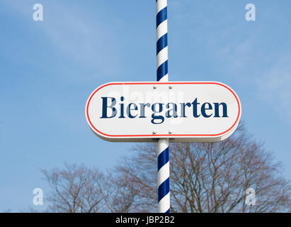 Biergarten signer en Allemagne Banque D'Images