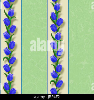 Abstract grunge background transparent avec tulipes bleu Banque D'Images