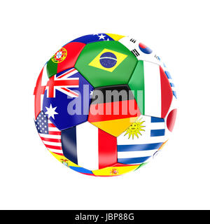 Pays différent de l'image 3D soccer ball on white Banque D'Images