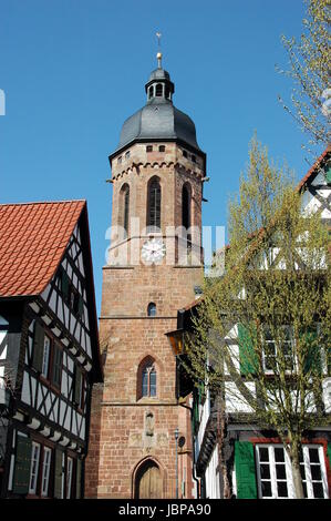 Vue depuis turmgasse kandel / pfalz sur la tour de st. George's Church Banque D'Images