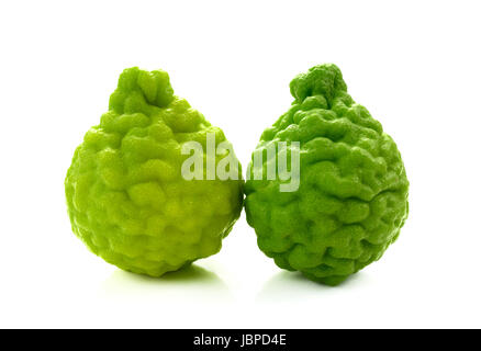 La chaux de sangsues sur fond blanc. Pour l'herbe ingrédient alimentaire asiatique ou traitement des cheveux. Banque D'Images