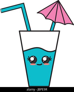 Kawaii cute offres verre eau Illustration de Vecteur