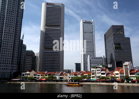 Die im Bankenviertel Skyline von Singapur im Inselstaat Singapour en Asie. Banque D'Images