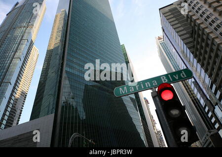 Asien, Suedostasien, Singapore, Bankenviertel, Skyline Skyline, die mit der UBS, CS und Deutschen Bank im Bankenviertel von Singapur dans Suedost Asien. Banque D'Images