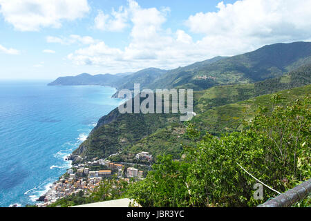 Magnifique côte à la Spezia près de Riomaggiore Banque D'Images