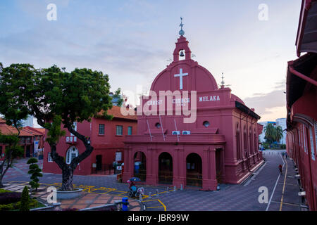 Christ Church (Gereja Christ), une église anglicane du 18ème siècle construit dans Dutch Square, Melaka, Malaisie. Banque D'Images