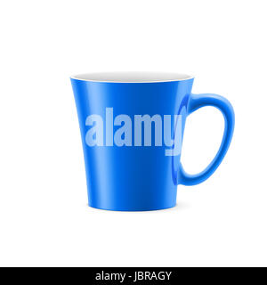 Tasse bleu avec fond conique rester sur fond blanc Banque D'Images