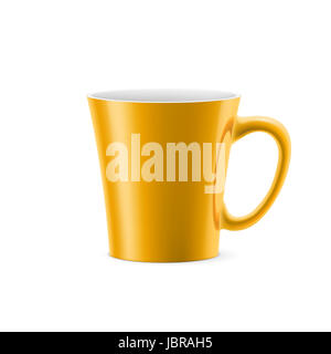 Tasse Orange avec fond conique rester sur fond blanc Banque D'Images